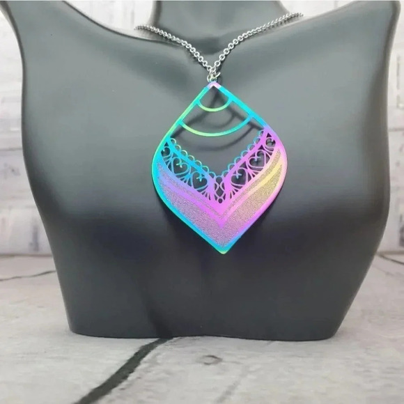 Iridescent Earring and Necklace Set - Picture 2 of 6